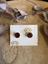 Sterling Silver Garnet Stud Earrings SKU 25346