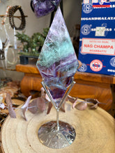 Rainbow Fluorite Diamond on Stand SKU 26450