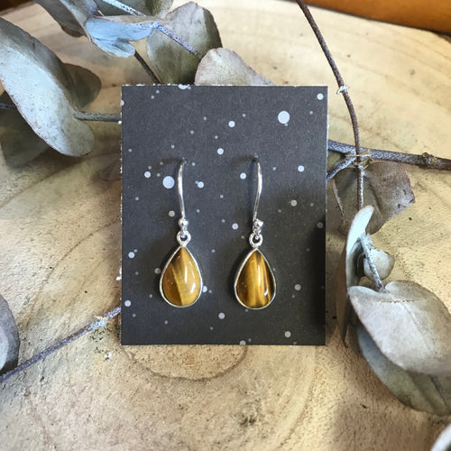 Sterling Silver Tiger Eye Earrings SKU 22694