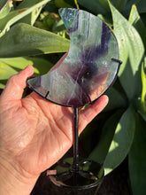 Rainbow Fluorite Moon on Stand SKU 26392