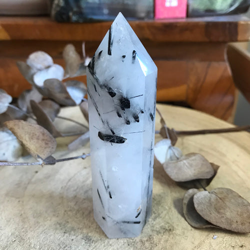 Tourmalinated Quartz Point SKU 23490