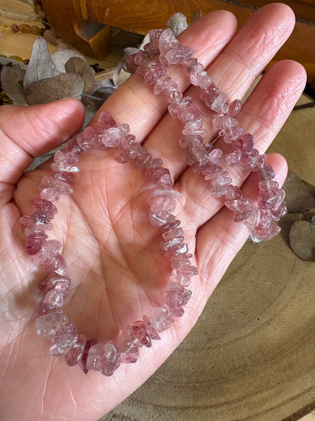 Hematoid Quartz Chip Bracelet SKU 24015