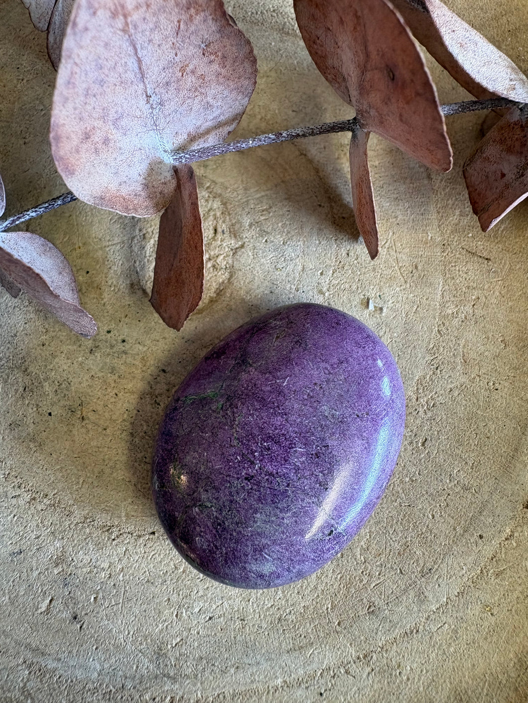 Serpentine & Stichtite Palm Stone SKU 25745