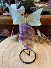 Blue Onyx Butterfly on Chevron Amethyst Chunk SKU 26761