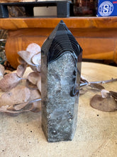 Black Banded Agate & Quartz Point SKU 24926