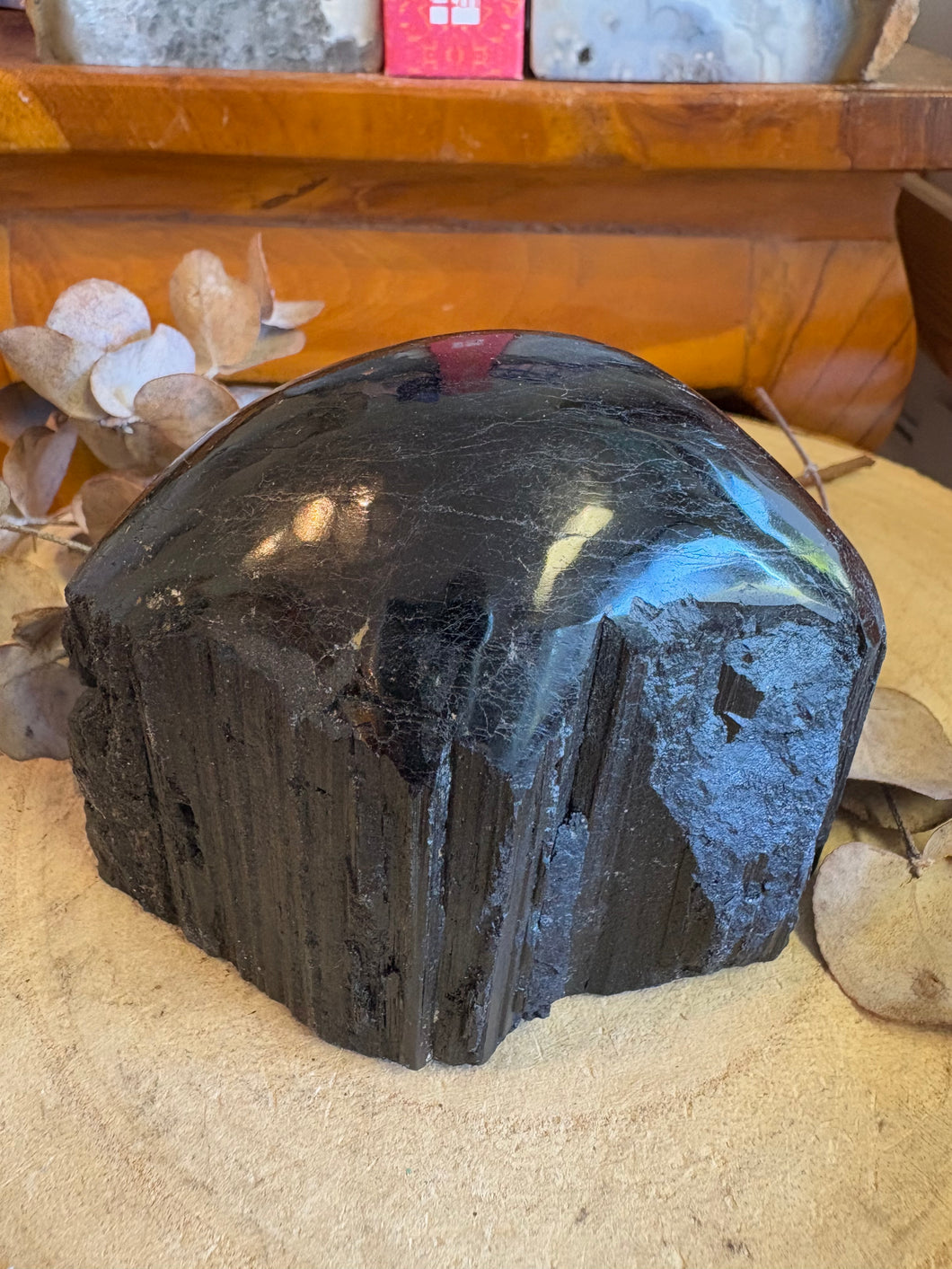 Black Tourmaline Part Polished Chunk SKU 24175