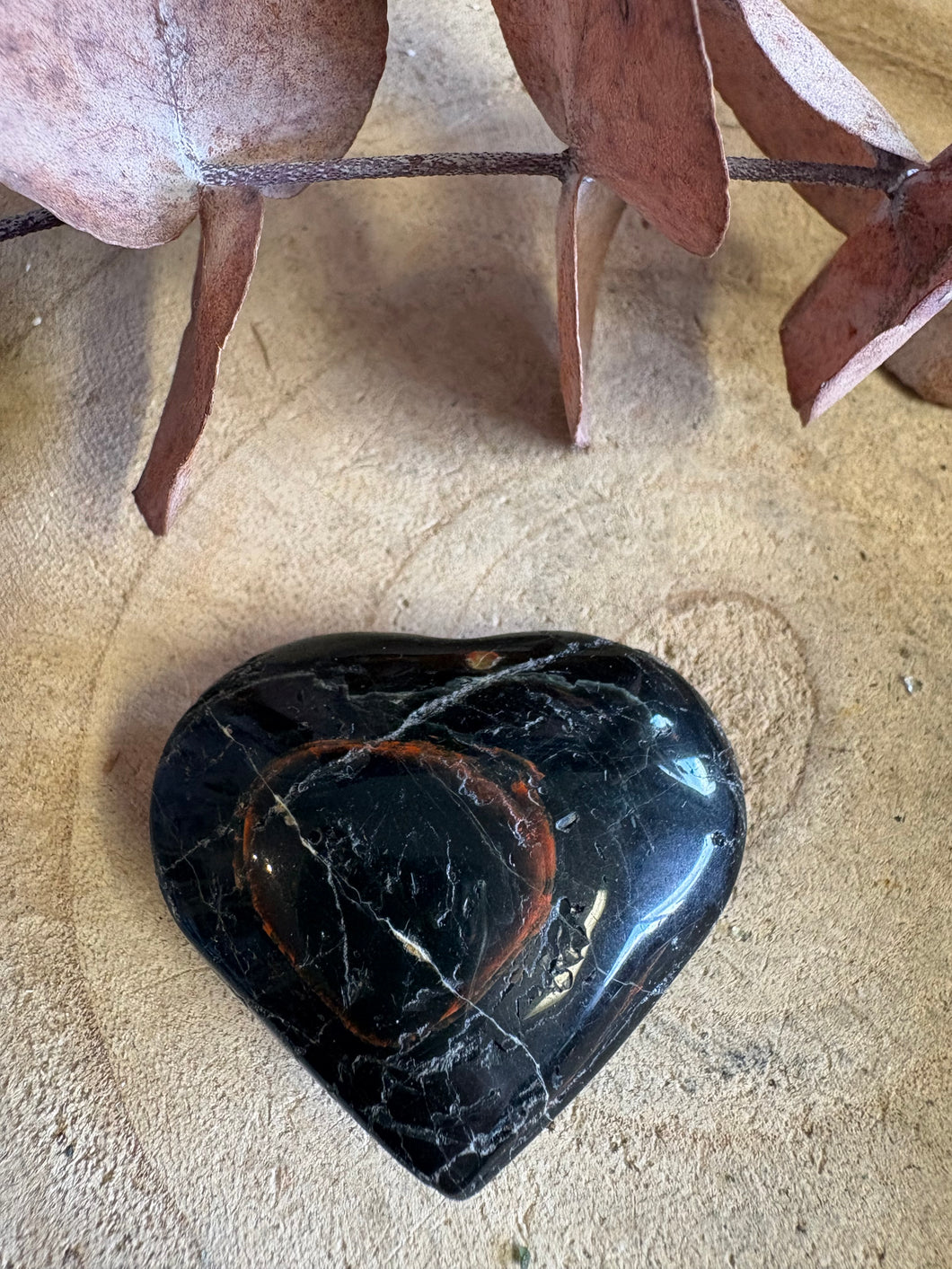 Black Tourmaline & Hematite Heart SKU 25979