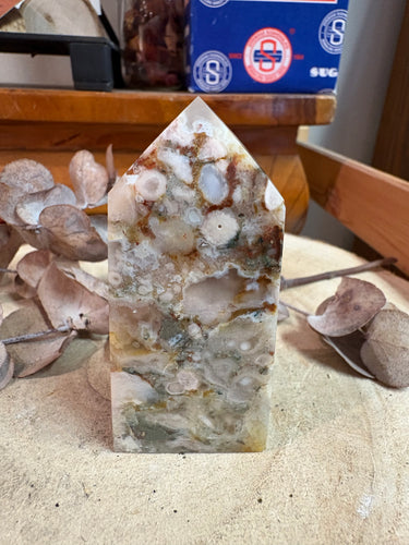 Flower Agate Obelisk SKU 24771