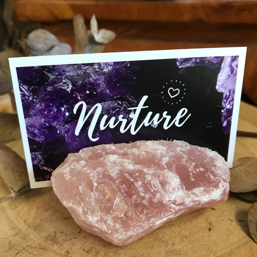 Rose Quartz Chunk Business Card Holder SKU 23153A