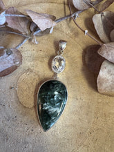 Sterling Silver Seraphinite & Clear Quartz Pendant SKU 25348