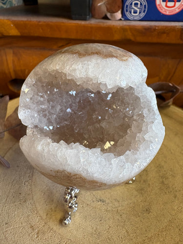 Clear Quartz Geode Sphere SKU 26166