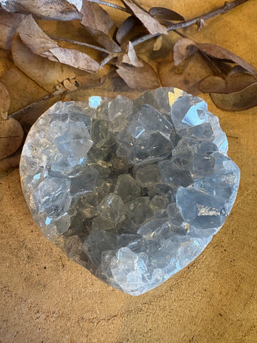 Celestite Cluster Heart SKU 24883B