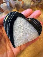 Black Banded Agate & Quartz Heart SKU 26737