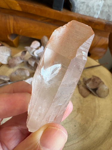 Pink Lemurian Quartz Point SKU 24609