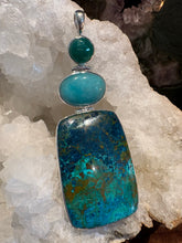 Entia Sterling Silver Shattuckite, Amazonite & Green Chalcedony Pendant SKU 25808