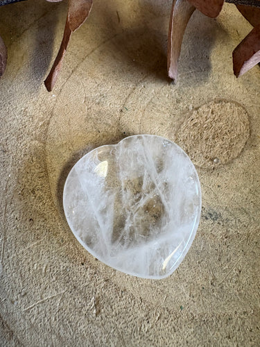 Clear Quartz Heart Shaped Worry Stone SKU 26085