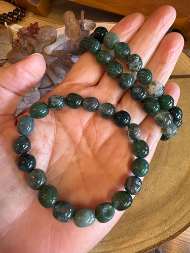 Moss Agate Bead Bracelet SKU 25232