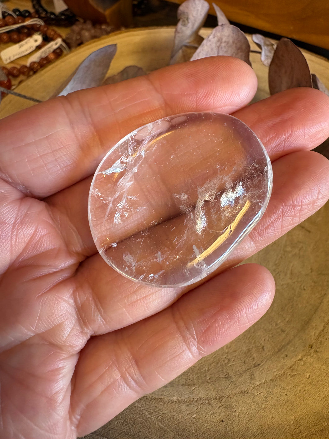 Clear Quartz Smooth Stone SKU 25463D