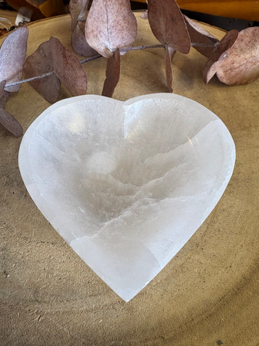 Selenite Heart Bowl SKU 24985