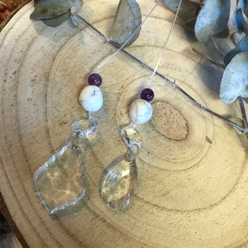 Mini Howlite & Amethyst Suncatchers