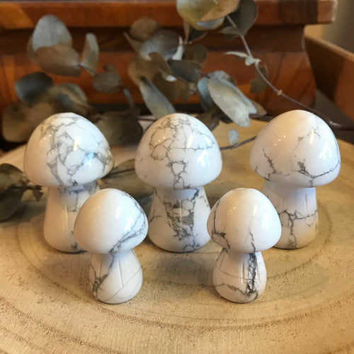 Howlite Mushroom Carvings