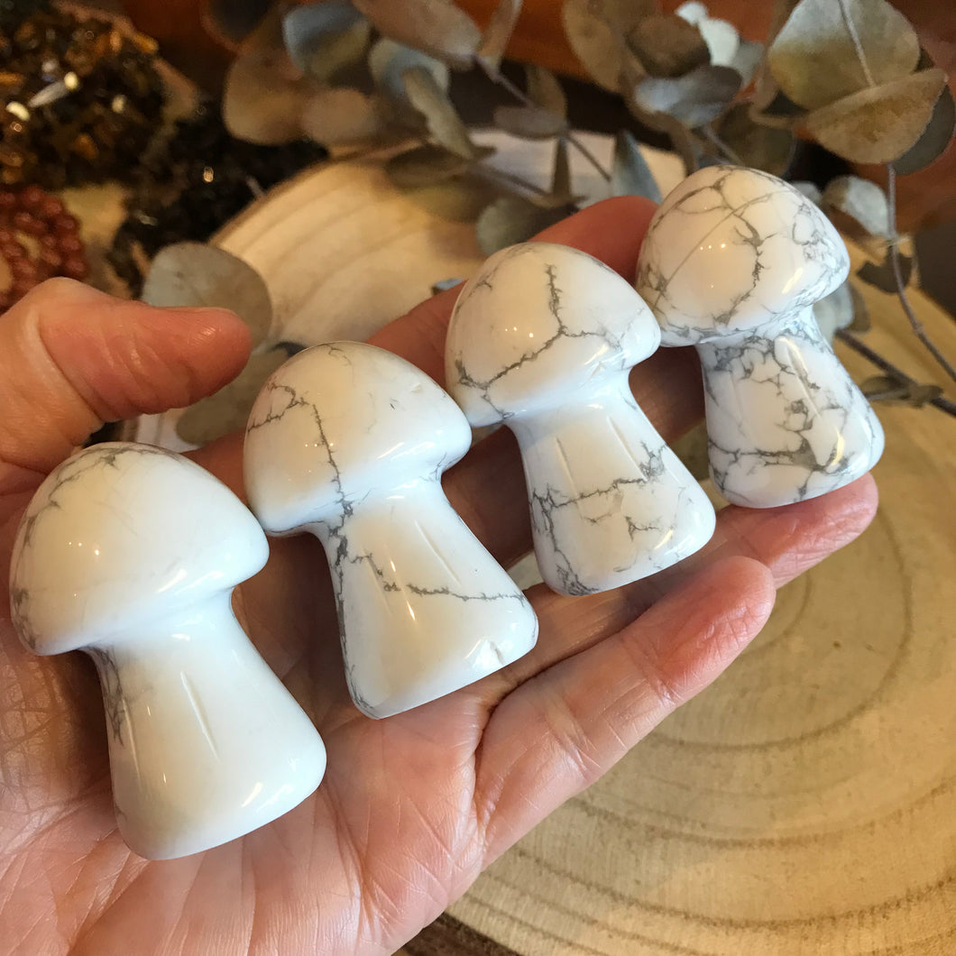 Howlite Mushroom Carvings