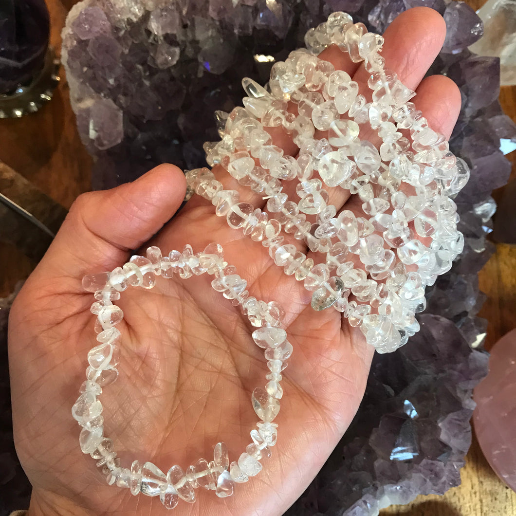 Clear Quartz Chip Bracelets