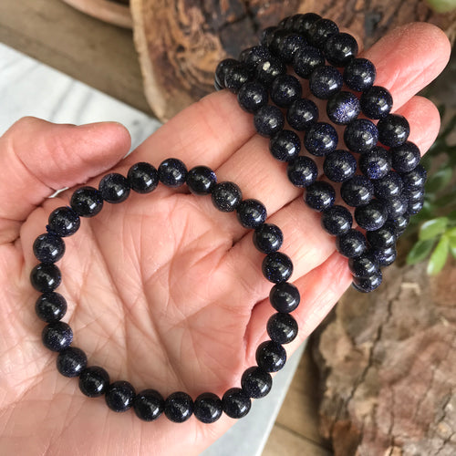 Blue Goldstone Bead Bracelets SKU 21099