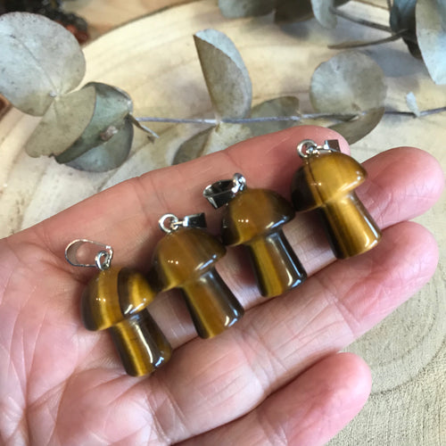 Tiger Eye Mushroom Pendant SKU 21816TE