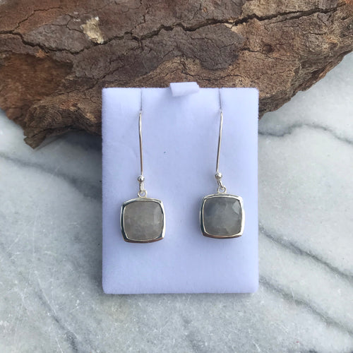 Sterling Silver Dumorterite/Quartz Drop Earrings SKU 16983