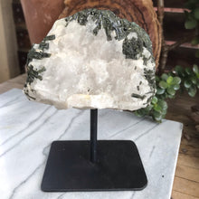 Green Tourmaline in Quartz on Stand SKU 19727