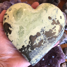 Serpentine & Pyrite Heart SKU 21172