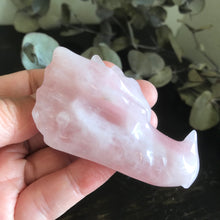 Rose Quartz Dragon Head Carving SKU 21564