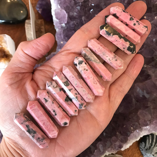 Rhodonite Double Terminated Points SKU 21755