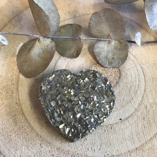 Pyrite Double Sided Cluster Heart SKU 21787