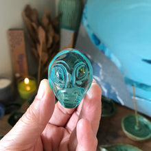 Blue Obsidian Alien Head Carving SKU 21521A