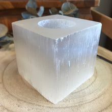 Selenite Cube Candleholder SKU 21840A