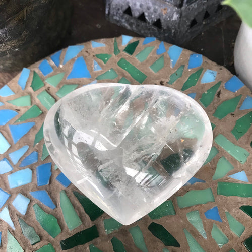 Clear Quartz Heart SKU 20075