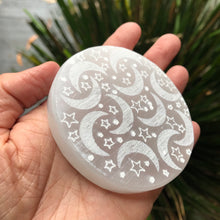 Selenite Star and Moon Discs SKU 17728