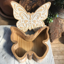 Wooden Butterfly Trinket Box