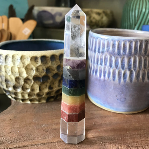 Clear Quartz Chakra Bonded Point SKU 20953