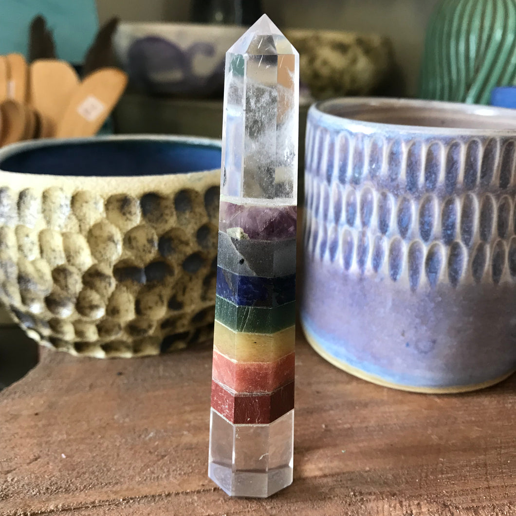 Clear Quartz Chakra Bonded Point SKU 20953