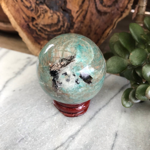 Amazonite and Mica Sphere SKU 19577