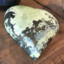 Serpentine & Pyrite Heart SKU 21172