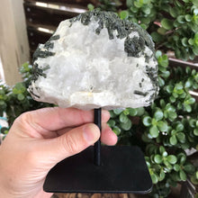 Green Tourmaline in Quartz on Stand SKU 19727