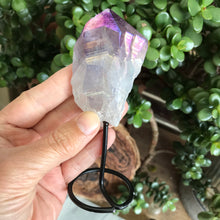 Amethyst Aura Quartz Point on Stand SKU 19939