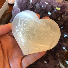 Selenite Flower Heart SKU 21387A