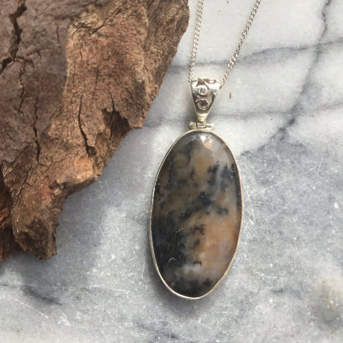 Sterling Silver Dendritic Agate Pendant SKU 10101