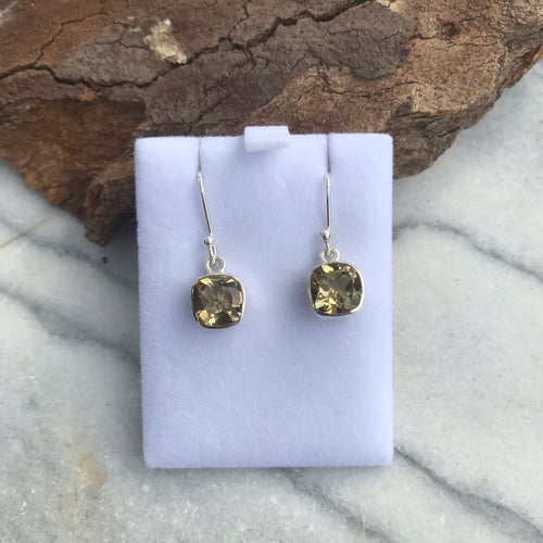 Sterling Silver Citrine Drop Earrings SKU 17006