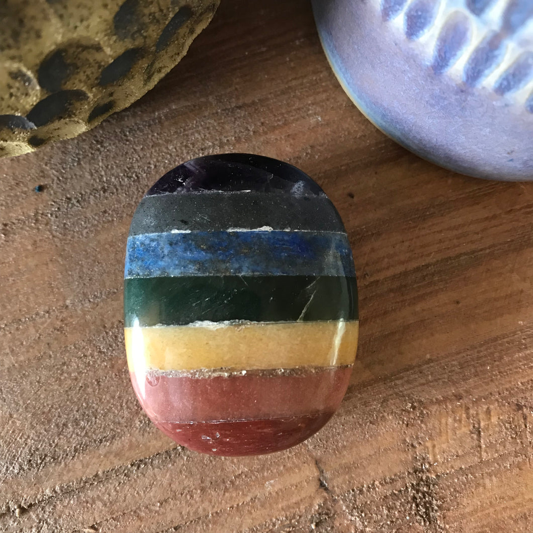 Chakra Bonded Palm Stone SKU 21006
